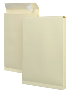Zakomslag met balg Bong 229x324x38mm + strip crème (125)