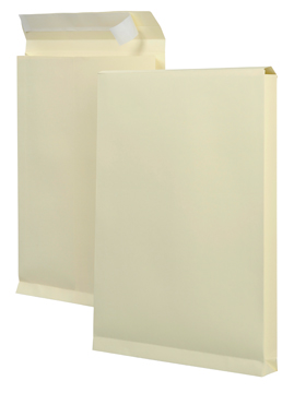 Zakomslag met balg Bong 230x350x38mm + strip crème (125)