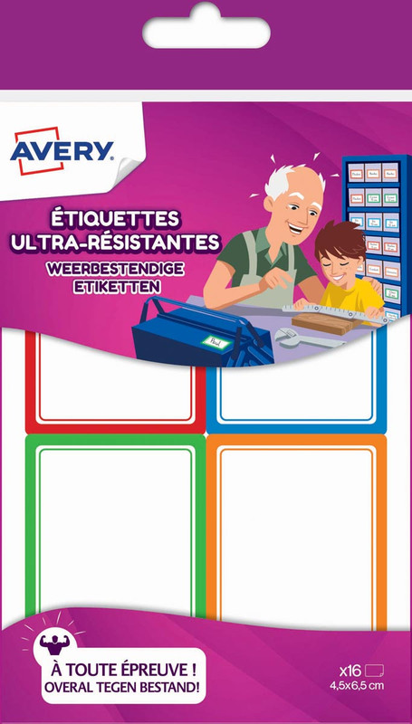 Etiketten Avery Family 45x62mm weerbestendig wit met assorti rand (16)