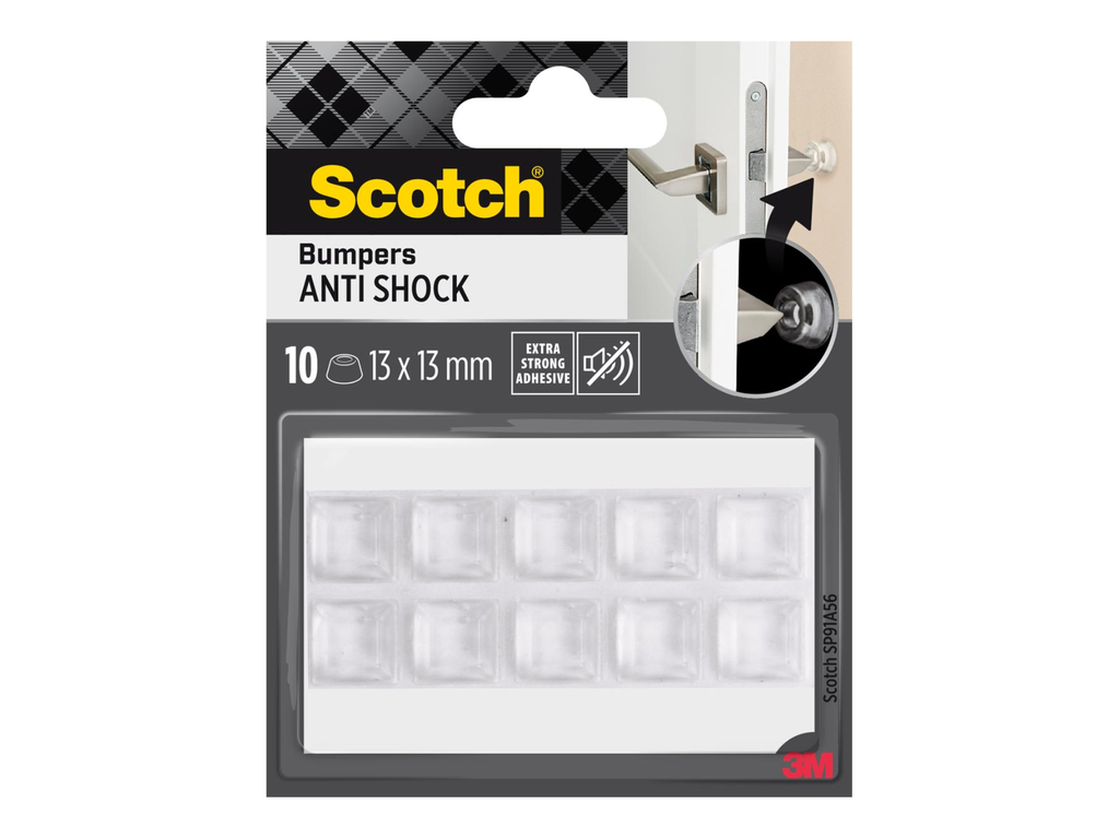 Stootdoppen 13x13mm zelfklevend transparant (10)