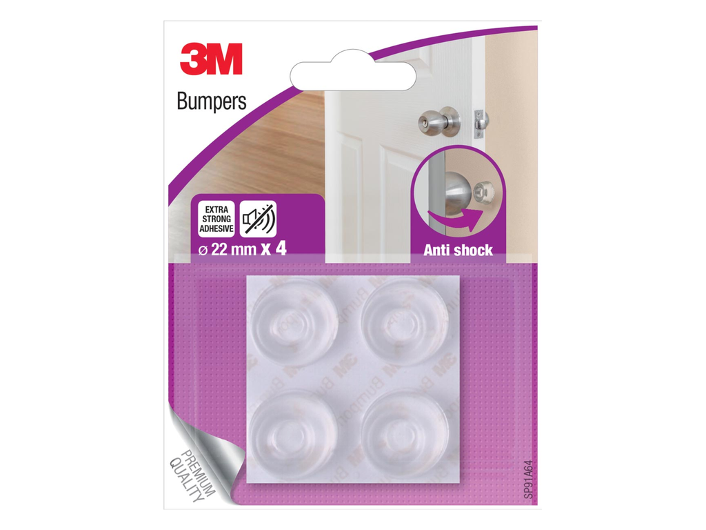 Stootdoppen 3M Anti Shock diameter 22mm transparant blister (4)