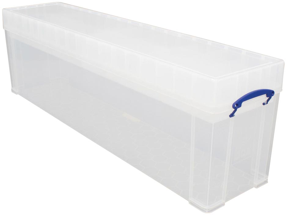 Opbergdoos Really Useful Box 77l transparant met karton
