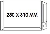 Zakomslag 230x310mm wit + strip Z/V (250)
