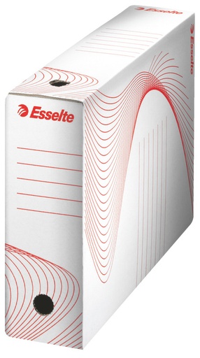 [ESS-128080] Archiefdoos Esselte 250x352mm rug 80mm wit/rood