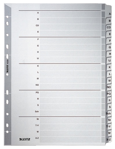 [ESS-43280000] Tabbladen Leitz Luxe karton A4 160g A-Z (duits) 11-gaats grijs