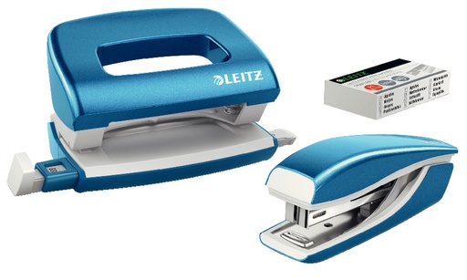 [OUT-55612036] Set Leitz New NeXXt WOW Mini nietmachine en perforator 10vel blauw metallic