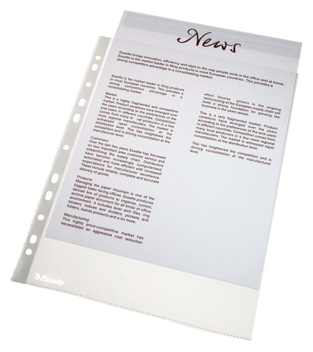 [ESS-56133] Showtas Esselte Economy PP A4 50 micron 11-gaats gekorreld (100)(560900E)