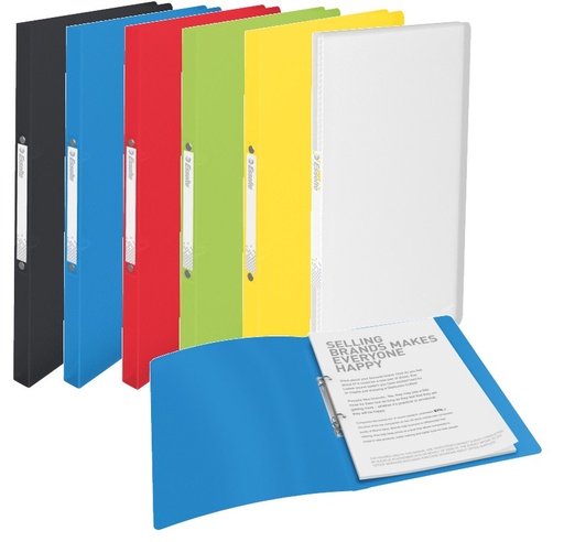 [ESS-624037] Ringmap Esselte Vivida PP A4 2 O-ringen 16mm rug 2,5cm transparant assorti