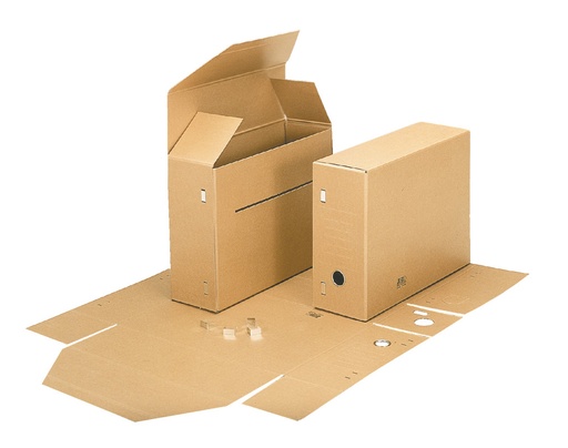 [ESS-73035] Gemeentearchiefdoos Esselte karton folio 330x260mm rug 80mm met haken bruin (1730350&372612)