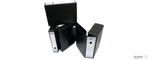 [KAN-109510] Archiefdoos Bronyl karton rug 100mm met zwarte knop