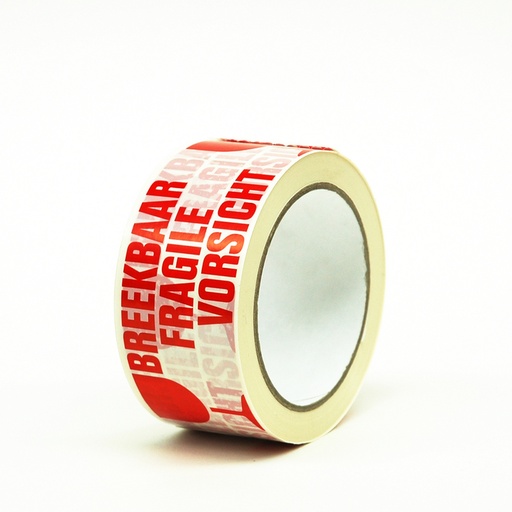 [TES-11117207] Kleefband PVC 50mmx66m breekbaar wit/rood