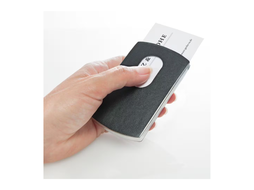 [KAN-VZ121] Visitekaarthouder Sigel Snap voor kaarten 91x57mm zwart lederlook