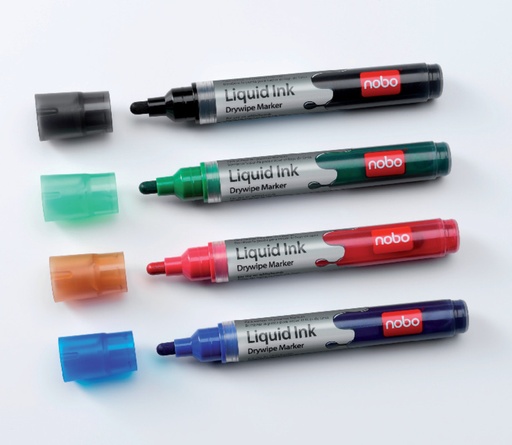 [ACCO-1902408] Marker Nobo Liquid-Ink ronde punt 3mm assorti (4)
