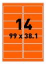 [ETI-32700416] Etiketten Etipage 14 etik/bl 99x38,1mm 100bl/d mat oranje
