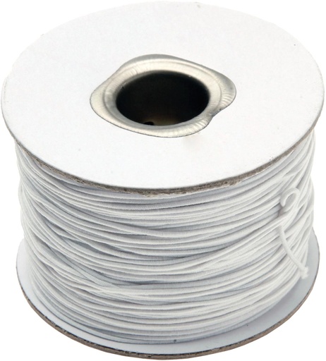 [TIM-014561] Elastiek touw Bouhon 100mx1mm Wit