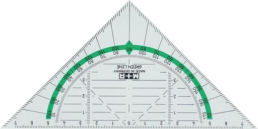 [TIM-170645] Geodriehoek M+R Green Line 16cm