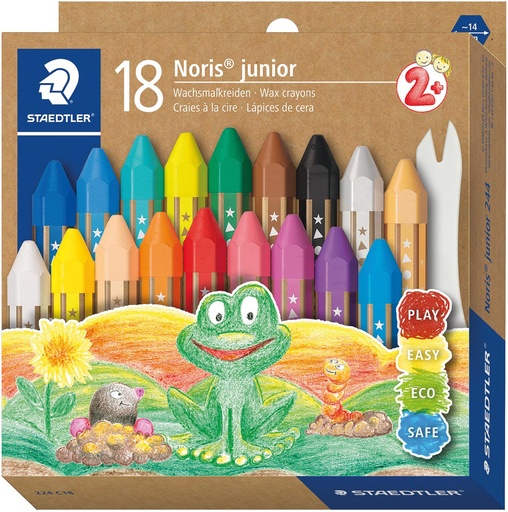 [TIM-224C18] Waskrijt Staedtler Noris Junior assorti (18)