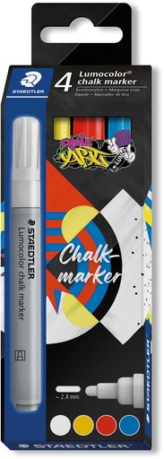 [TIM-344C4] Krijtmarker Staedtler Lumocolor Set 4 STUKS