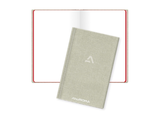 [TIM-966GU] Copybook Aurora linnen kaft 10,5x16,5cm blanco 192 blz grijs