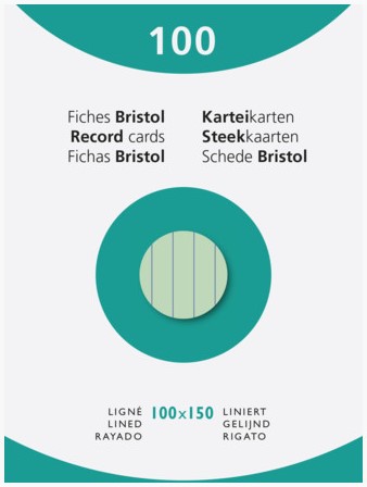 [OUT-13842X] Steekkaart Exacompta 100x150 gelijnd groen (100)