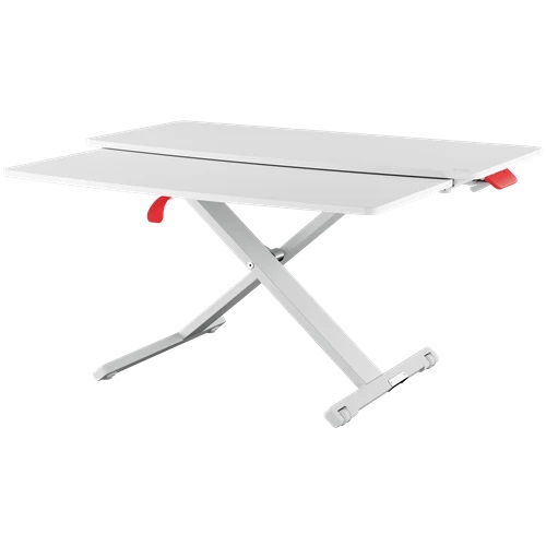 [ESS-65320085] Zit-sta bureaustand Leitz Cosy Ergo met uitschuifbare toetsenbordlade wit