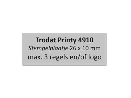 [TRO-TPL4910] Tekstplaatje voor Trodat Printy 4910 met inktkussen