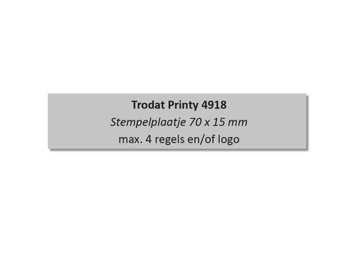 [TRO-TPL4918] Tekstplaatje voor Trodat Printy 4918 met inktkussen
