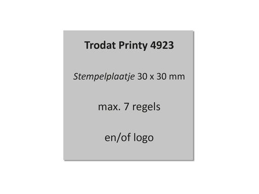 [TRO-TPL4923] Tekstplaatje voor Trodat Printy 4923 met inktkussen
