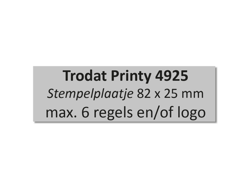 [TRO-TPL4925] Tekstplaatje voor Trodat Printy 4925 met inktkussen