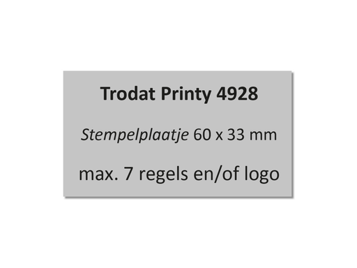 [TRO-TPL4928] Tekstplaatje voor Trodat Printy 4928 met inktkussen