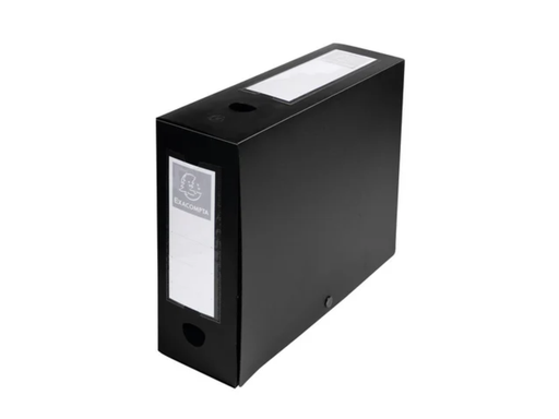 [EXA-59931E] Klasseerdoos met drukknop Exacompta PP opaak 100mm Zwart