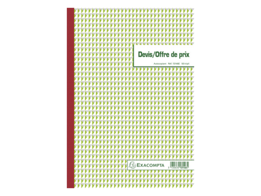 [EXA-13146E] Doorschrijfpapier Prijsofferte Exacompta 29,7x21cm 50 blad 3-voud