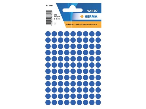 [HER-1833] Etiketten Herma vario Ø8mm donkerblauw