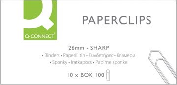 [TIM-KF01307] Papierklemmen Q-Connect 26mm (100)