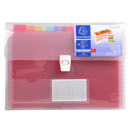[EXA-55298E] Sorteermap Exacompta met uitrekbare rug 13 vakken drukknop ft 330x250mm