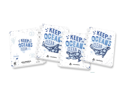 [TIM-3055200] Schrift Aurora Adoc Ocean waste Plastics A5 geruit 5mm