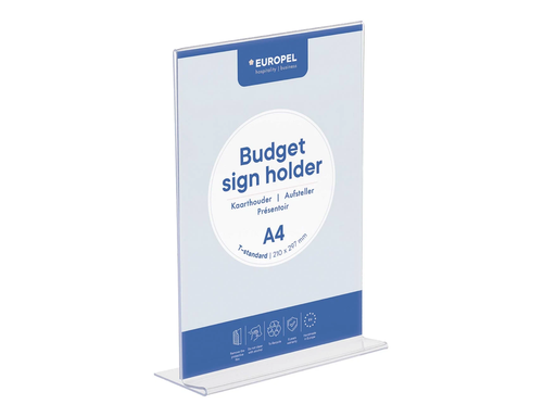 [TIM-351005] Folderhouder tafel Europel Budget A4 T-voet transparant