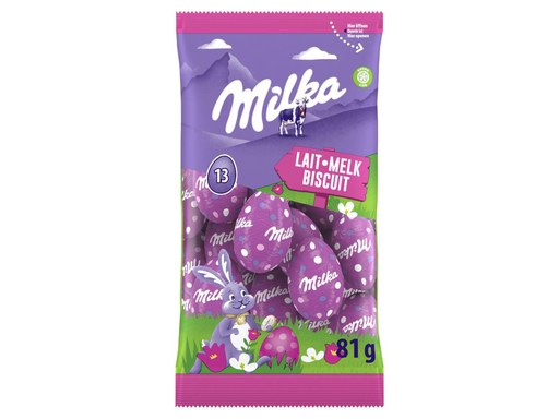 [TIM-56355] Paaseitjes Milka melk biscuit zakje 81g