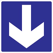 [KAN-PICTO03] Pictogram alu 15x15cm pijl naar beneden hokje