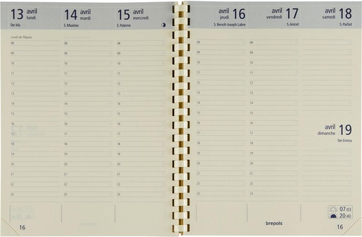 [AGE-3142502] Agenda Brepols Optivision Palermo Large 171x220mm Franstalig zwart 2026 1week/2 pagina's