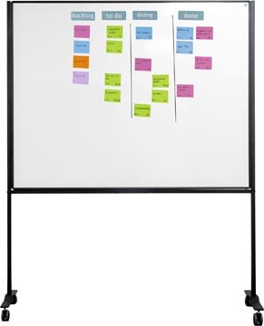 [TIM-1309010] Whiteboard magnetisch Smit Visual gelakt staal 120x150cm verrijdbaar