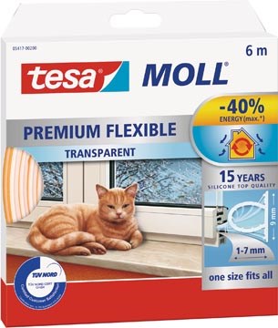 [TIM-5417202] Tochtstrip Tesa Moll Premium Flexible 6m zelfklevend transparant