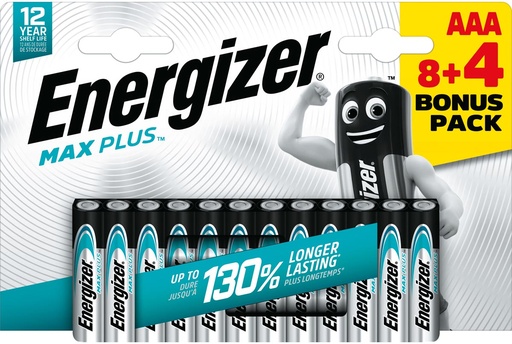 [TIM-3754607] Batterij Energizer Max plus AAA (12)