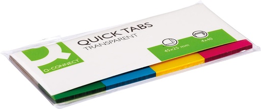 [TIM-KF01225] Indexs Q-Connect Quick Tab 25x45mm 4x40tabs assorti