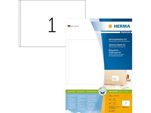 [HER-8690] Etiketten Herma 8690 148,5x205mm premium wit (400)