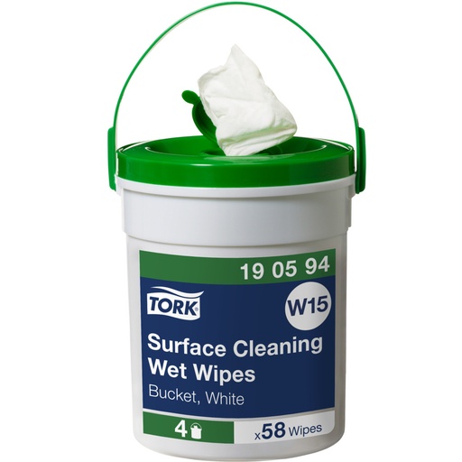 [OND-190594] Vochtige doekjes Tork Surface cleaning emmer 58 doekjes 27x27cm W15 (4)