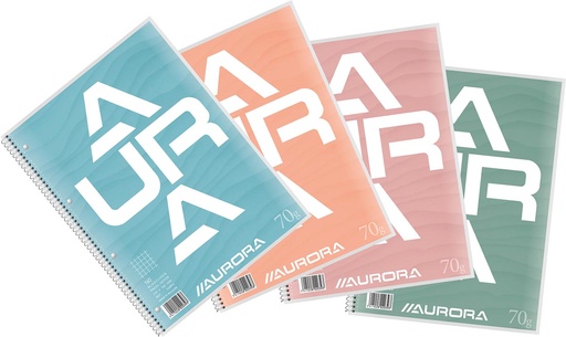 [TIM-129805] Collegeblok Aurora karton A4 geruit 160blz assorti