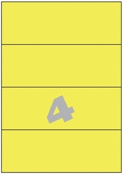 [ETI-ETIK15] Etiketten 04 etik/blad 210x74,25mm geel (200)
