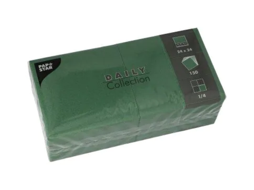 [OND-12486] Servet Papstar 3-laags 33x33cm donkergroen (250)