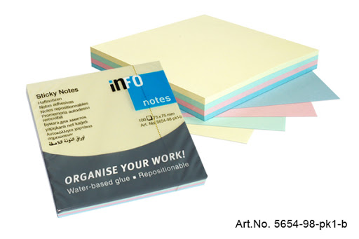 [IN1-5654-98] Memoblok Info Notes 75x75mm pastel 100vel